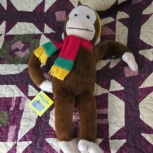 Curious George Vintage Stuffed Monkey with Book - NWT